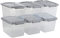 Gitany 6-pack 12 L Plastic Latching Storage Box with Lid, Clear Container Set