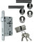 SN-TEC Zimmertür/Wohnungstür Komplett Set, Edelstahl Rosetten Beschlag L-Form (beidseitig Drücker) + PZ Schloss (DIN Links) + Profilzylinder incl. 3x Schlüssel