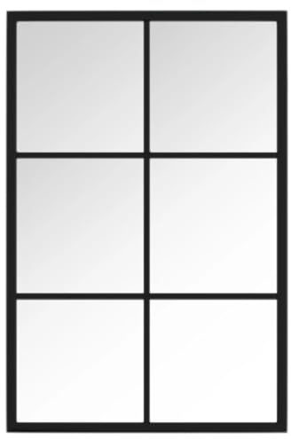 vidaXL Wandspiegel Hängespiegel Spiegel Flurspiegel Dekospiegel Schminkspiegel Wohnzimmer Wandmontage Badspiegel Schwarz 60x40cm Metall