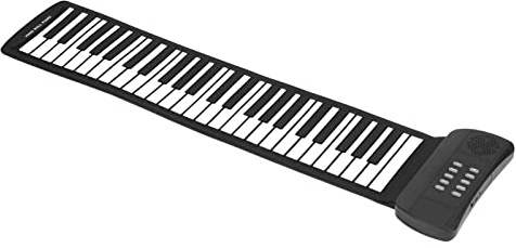 ASHATA PM49H Piano Enroulable, Clavier de Piano électronique Souple Rechargeable à 49 Touches avec Fonction MIDI Bluetooth, Son Surround 4D, Piano Pliable à la Main pour Débutants(PM49)
