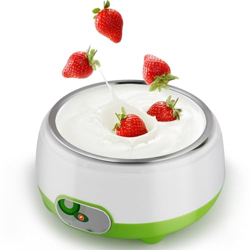 Dpofirs Small Yogurt Maker 15W, Compact DIY Yogurt Maker Machine with Reusable Stainless Steel Container, for Home Organic Yogurt, 4.7 x 6.3inch (US Plug 110V)