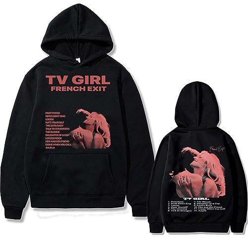 Kapuzenpullover TV Girl Doppelseitig Druck Kapuzenpullover Männer Frauen Mode Lange Ärmel Pullover Neutral Übergröße Hip Hop Sweatshirt Oberteile XXS~4XL-Black||XXS