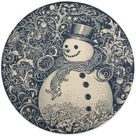 Rundes Strandtuch, Schneemann, Weihnachten, Schneeball, bedruckte Reisedecke, personalisierte Decke, Yoga-Decke, Mikrofaser, Strandtuch, dicke Tischdecke, Unisex