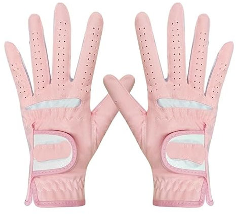 Golfhandschuhe Golfhandschuhe for Frauen, Dame, Mädchen, professionell, 1 Paar, Rosa, Blau, 2 Farben, Stoff, Sport, Golfspiel, Ball, Geschenk, 1 Paar Golfhandschuhe Damen(Pink 1 pair,Size 21)