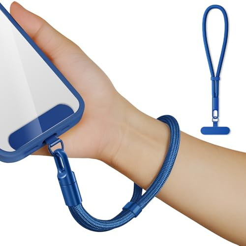 Newplenty Cadena Corta Universal para Teléfono, Ajustable, Cordón para Llaves, Correa de Mano y Muñeca, Antipérdida con Parche Ultrafino