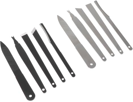 HOMSFOU Juego de 10 Cortaúñas para Pedicura Profesional Acero Inoxidable y Estuche de Almacenamiento, Adecuado para Uñas Encarnadas y Viaje Color Aleatorio