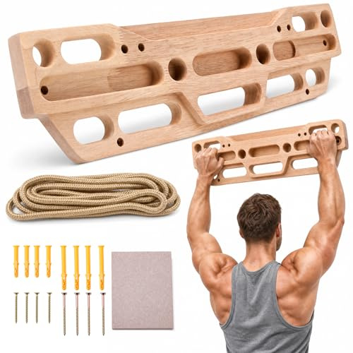 BORDRISE Planche d'escalade en bois avec vis, planche d'entraînement pour la maison, escalade pour améliorer la force des doigts et la force de préhension