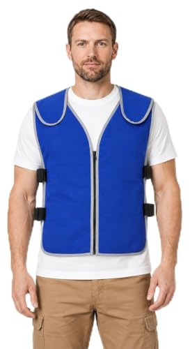 BESPORTBLE Gilet Rafraichissant Homme Femme Veste Refrigerant Glace Sport | Tissu Respirant, Poches de Glace, Chantier et Moto, Confort Extérieur, Taille 60x47 cm