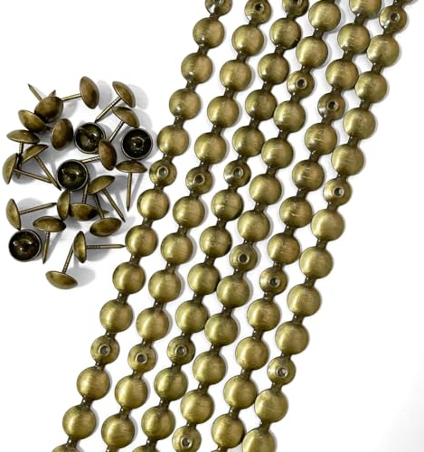 Let's Decorate Bandes de clous plaquées laiton pour canapé, banc, canapé, punaises assorties - 10 m x 11 mm - K : laiton 11 mm