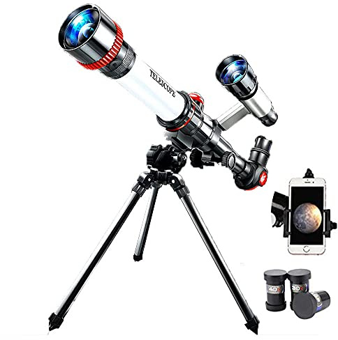Telescopio Astronomico, Telescopio Rifrattore Astronomico con Treppiede e Telescopio da Viaggio Portatile per Bambini Principianti Adulti con Adattatore Telefonico