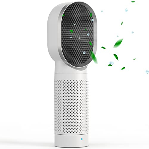 QUEENTY™ Mini Portable Air Purifier - True HEPA Filter and Ionizer Clean Air & Eliminates 99.97% of Dust, Odors, & Allergens around your personal space- bedroom, School, & Office(White)