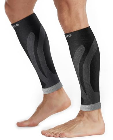 CAMBIVO 2 Paires Manchon Compression Mollet, Bas de Contention Femme Homme, Chaussettes de Contention Unisex contre Varices Jambes Lourdes et Douloureuses pour Sport Course Jogging Vélo Fitness