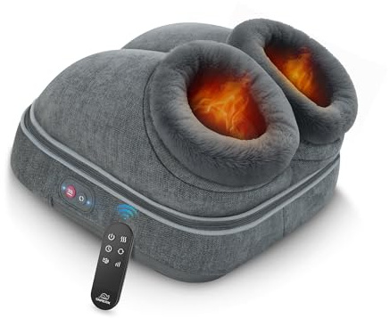 Snailax Foot Massager with Heat, Deep Shiatsu Back Massager with Remote Control, Foot Warmer with 2 Temperature Settings, Detachable Washbale Cover, Home Office Use, Gifts for Men Women