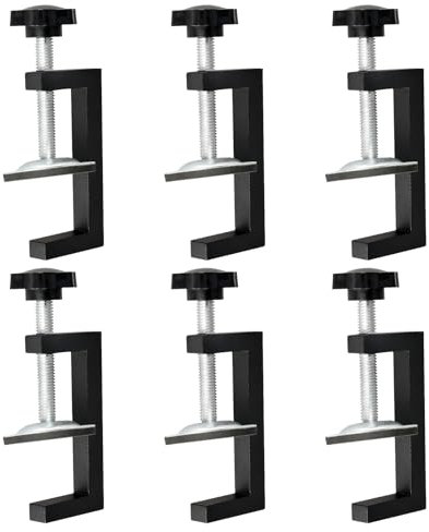 OUZHOU Juego de 6 abrazaderas G, abrazadera C, rango de sujeción de 10-60 mm, abrazadera de mesa ajustable, pinzas de tornillo pequeñas, universales, para herramientas de carpintería, bricolaje