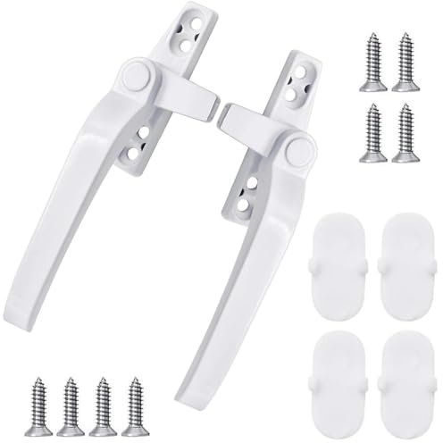 Jatipy 2-Pack Window Handles - Replacement for UPVC Window Handles, Ideal for Glazing, Durable & Stylish, Easy to Install, White Finish