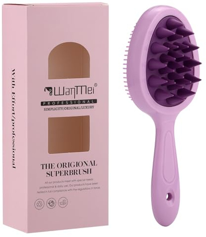 Faletony Cepillo de masaje para el cuero cabelludo, cepillo de masaje de cabeza de doble cara, cepillo de champú para exfoliar, sin caspa, estimula el crecimiento del cabello, cepillo de masaje para