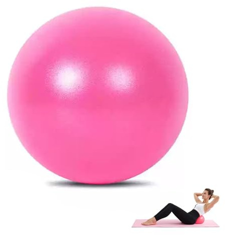 Eastrise Soft Pilates Balls,9 Inch Exercise, Mini Barre, Gym Ball,Lightweight, Portable Mini Barre Exercise Balls with an Inflatable Straw for Easy Inflation(Home & Gym & Office) (Pink)