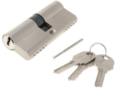 Bombin Cerradura Cilindro de cerradura puerta Metal, Interior seguridad antirrobo repuesto con 3 llaves, cerraduras delantera entrada(70mm)