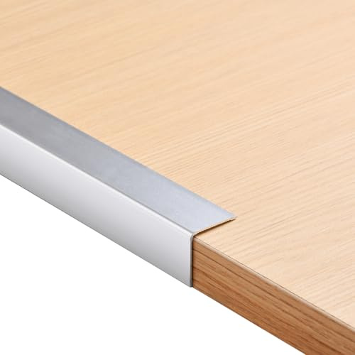 4pcs Aluminum Corner Guards Self-Adhesive Metal Corner Protector for Wall Tile Edge Door Frame Cabinet Baseboard Protection and Decoration,Edging Molding Trim for Kitchen Islands(0.9m x 2cm,Silver)