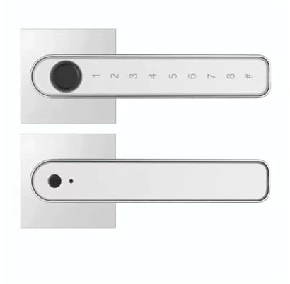 iNOVO TTLock Türgriff für Innentür – intelligentes Schloss mit Fingerabdruck, PIN-Code, Bluetooth-App, WiFi und mechanischer Schlüssel, Maße 16 × 6,5 cm, Silber
