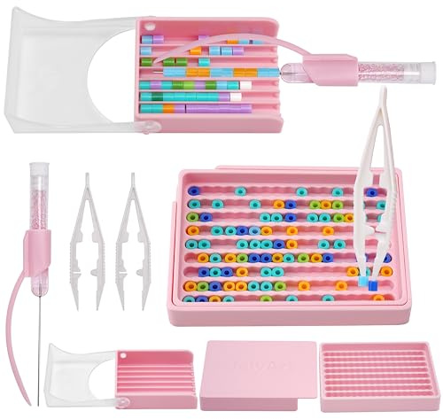 JelyArt JelyArt Kit de Cuentas para Planchar 5mm – 5 Herramientas: 2 Bandejas Alineadoras, 2 Pinzas de Precisión y 1 Aguja – Ideal para Hama Beads, Fusibles – Manualidades para Adultos