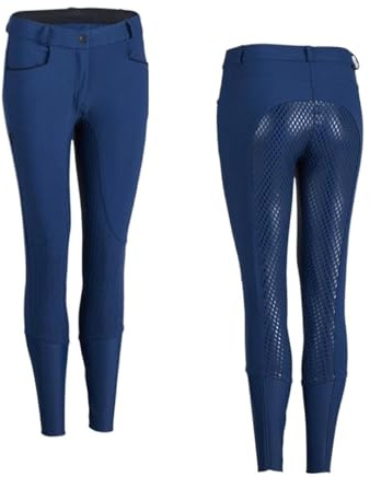 CSSHNL Pantalones De Equitación Pantalones de equitación Profesionales de Silicona for Mujer, de Secado rápido, Deportivos y Antideslizantes.(Blue,L)