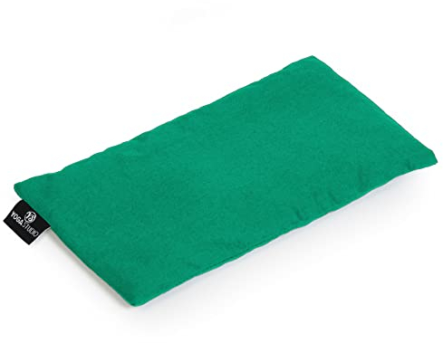 Yoga Studio organisches Augenkissen, 23 x 12/13 cm, Bio-Lavendel- und Leinsamenduft, Yogakissen für müde Augen und Kopfschmerzen, jadegrün, 23cm x 12/13cm, weight, 200g