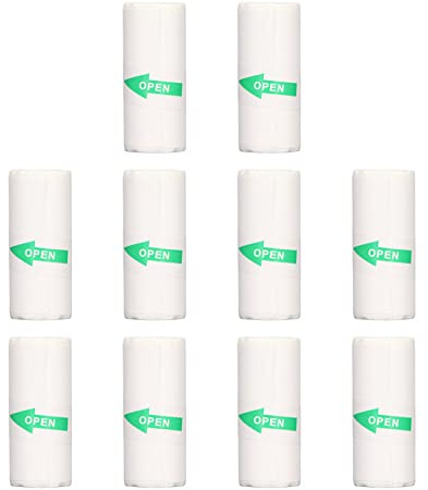 Termiska kvittorullar, 10-pack, självhäftande termopapper 57x25 mm, för minificka termoskrivare, kassaregister, takeaway beställningar, hembutik och mobilt kvitto