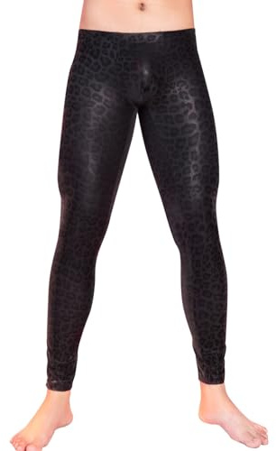 RUMAOZIA Legging en cuir pour homme fabriqué en Allemagne - Noir mat - Aspect cuir synthétique - Pantalon moulant - Effet mouillé - Legging en latex laqué, transparent, taille unique