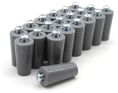 DOJA Barcellona | Fermi per Tapparelle | Confezione da 20 | Ferma Tapparelle Grigio | Fermi di Arresto | 40 mm | PVC | Fermi per Tapparelle Avvolgibili | Accessori Pezzi di Ricambio per Avvolgibile