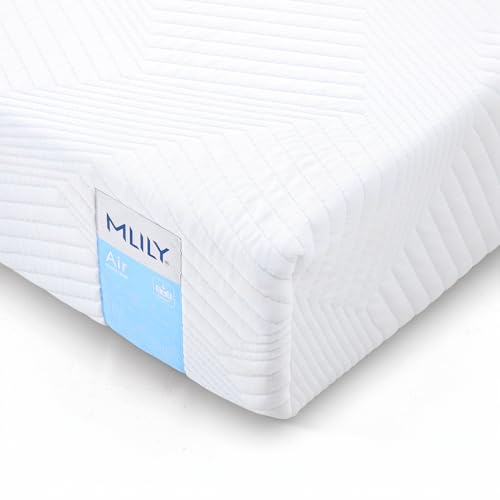 MLILY Materasso Air | certificato IGR, 120 x 200 cm, 2 in 1 indurito medio/solido, fresco/caldo, ergonomico a 7 zone, AirCell/CoolFlex/BlueFlow Foam SEAQUAL Oeko-TEX 100, CertiPUR