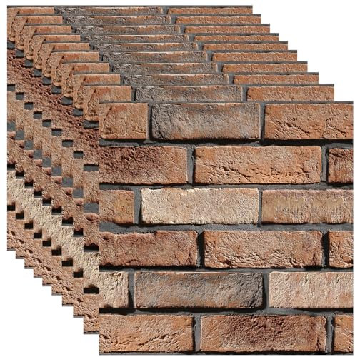 BIONSUIKIM Lot de 10 panneaux muraux 3D autocollants - Revêtement mural autocollant en PVC imperméable - 30 x 30 cm - Pour salon, chambre à coucher, cuisine, revêtement mural