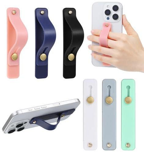 Phone Finger Holder Grip, 6 Pcs Silicone Universal Phone Hand Finger Holder for All Smartphones, (6 Colors)