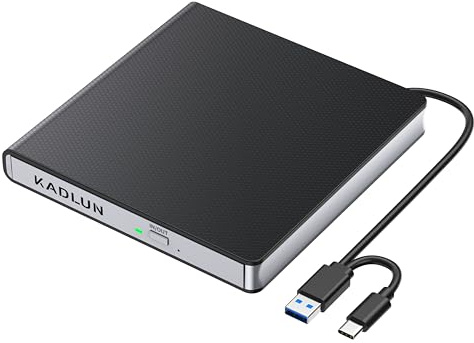 External CD DVD Drive for Laptop USB 3.0 USB C CD Burner External DVD Drive Portable CD ROM Burner Reader Writer Drive External DVD Player for Laptop Desktop PC Windows 11/10/8/7 MacBook Mac OS Linux