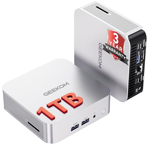 GEEKOM [2026 The Best Mini PC A5 PRO Mini PC Windows 11 Pro, with AMD Ryzen 5 7430U(Beats 4300U/5500U, Up to 4.4GHz) 16GB RAM & 1TB SSD, Dual HDMI Quad Display/WIFI 6 for Video Editing/Graphic Design