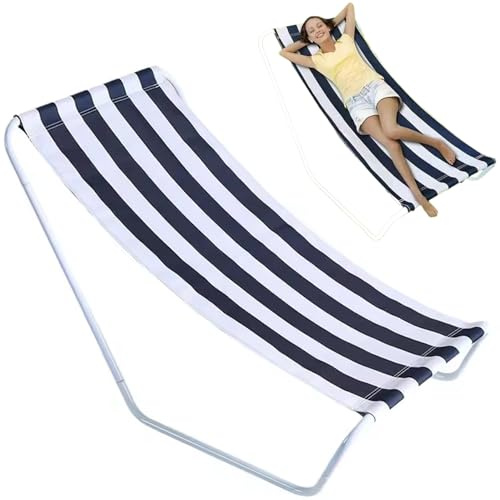 QCdeSoulBLV Beach Lounge Chair, Portable Folding Beach Lounger Lightweight Camping Chairs, Face Down Tanning Lounge for Outdoor Picnic Lawn