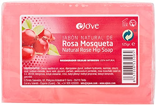EJOVE, Jabon de manos rosa mosqueta - Limpiador Facial - Rosa mosqueta para cicatrices, limpieza facial para cicatrices, acne - Jabon para cara, cuerpo y manos
