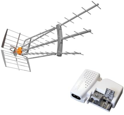 Televes Pack antena DAT HD BOSS 790 LR 4 G LTE 19dB especial réceptions difficile TDT UHF + Alim S