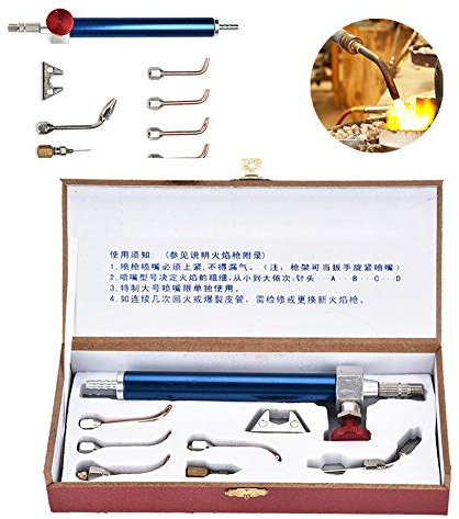 Torche de soudure de bijoux, pistolet de soudure de torche de bijoux de torche à oxygène avec 5 bouts pour des cylindres d'oxygène pour la réparation et la co