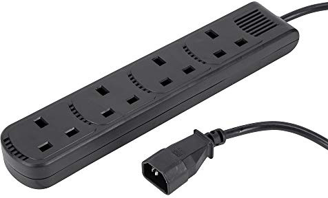 Computer Spares 1m IEC C14 Plug to 4 Gang Mains Power UK Socket