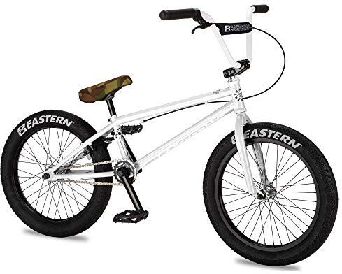 Eastern Bikes Traildigger Bicicleta BMX de 20 pulgadas, cuadro de cromoly totalmente ligero y tubo de dirección (blanco)
