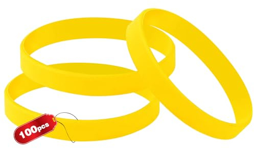 THXIY Silikonarmband, 100 st elastiskt gummiband, universellt jungfruligt silikonarmband för kvinnor, män, tonåringar, adulte-8'', Plast