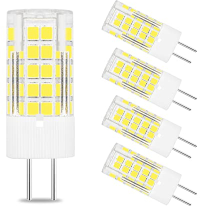 TZHILAN GY6.35 LED Birne 4W AC/DC Bipin Sockel JC Typ 12V G6.35/GY6.35 Mini-Lampe Äquivalent 40W für Wohnzimmer Lampe Landschaftsbeleuchtung Nicht Dimmbar Tageslichtweiß 6000K, 5er Pack [MEHRWEG]