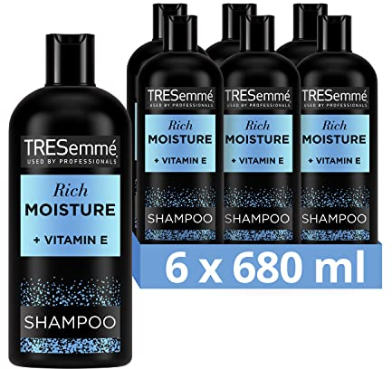 TRESemmé Rich Moisture Shampoo - With Vitamin E, Amino Acids & Ceramide for Deep Hydration, Softness, Damage Repair & All-Day Moisture – Ideal for Dry, Damaged Hair 6x 680 ml