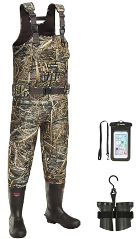 TIDEWE Wathose Jagd Wathose für Herren mit 800 g Isolierung, wasserdichtes Neopren, Camouflage-Stiefelwatte