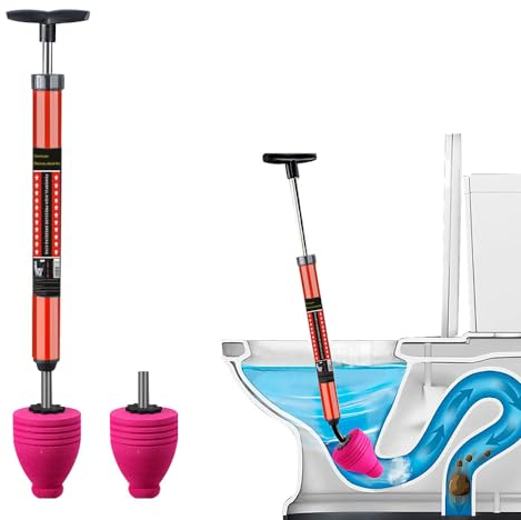 ZOYDP Pömpel Abfluss Toilette, Saugglocke Abfluss mit 1 Ersatzkopf, Vakuum Pümpel Abfluss mit Starker Saugleistung, Toilette Abflussreiniger Pumpe, Pressluft Rohrreiniger, Für Wc Verstopfung Entfernen