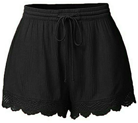 Angxiwan Vacation Essentials Walking Shorts for Women Shorts Sport Lace Size Plus Rope Pants Yoga Women Leggings Fashion Trousers Tie Pants Baggy Cotton Shorts Women Baggy Running Shorts Women Black