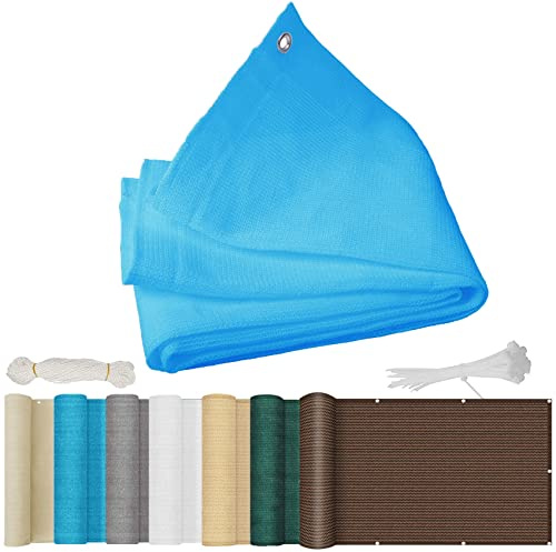 Tenda parasole in HDPE, 1,2 x 8 m, protezione dai raggi UV, protezione da giardino, protezione opaca, per esterni, patio, vasca idromassaggio, riparo, prato, feste, soluzione resistente all'ombra blu