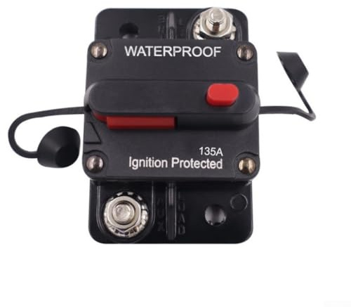 Zilimontt Support de disjoncteur 20 A avec interrupteur de réinitialisation manuelle pour systèmes 12-48 V DC, protecteur de fusible étanche IP67 pour énergie solaire, marine, camping-car, bateau