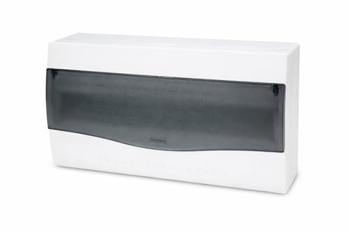 WEBMATEL Cuadro de Distribución de Superficie 18 Módulos 1 Fila 350x105x195mm con Puerta Transparente IP40 400V ABS